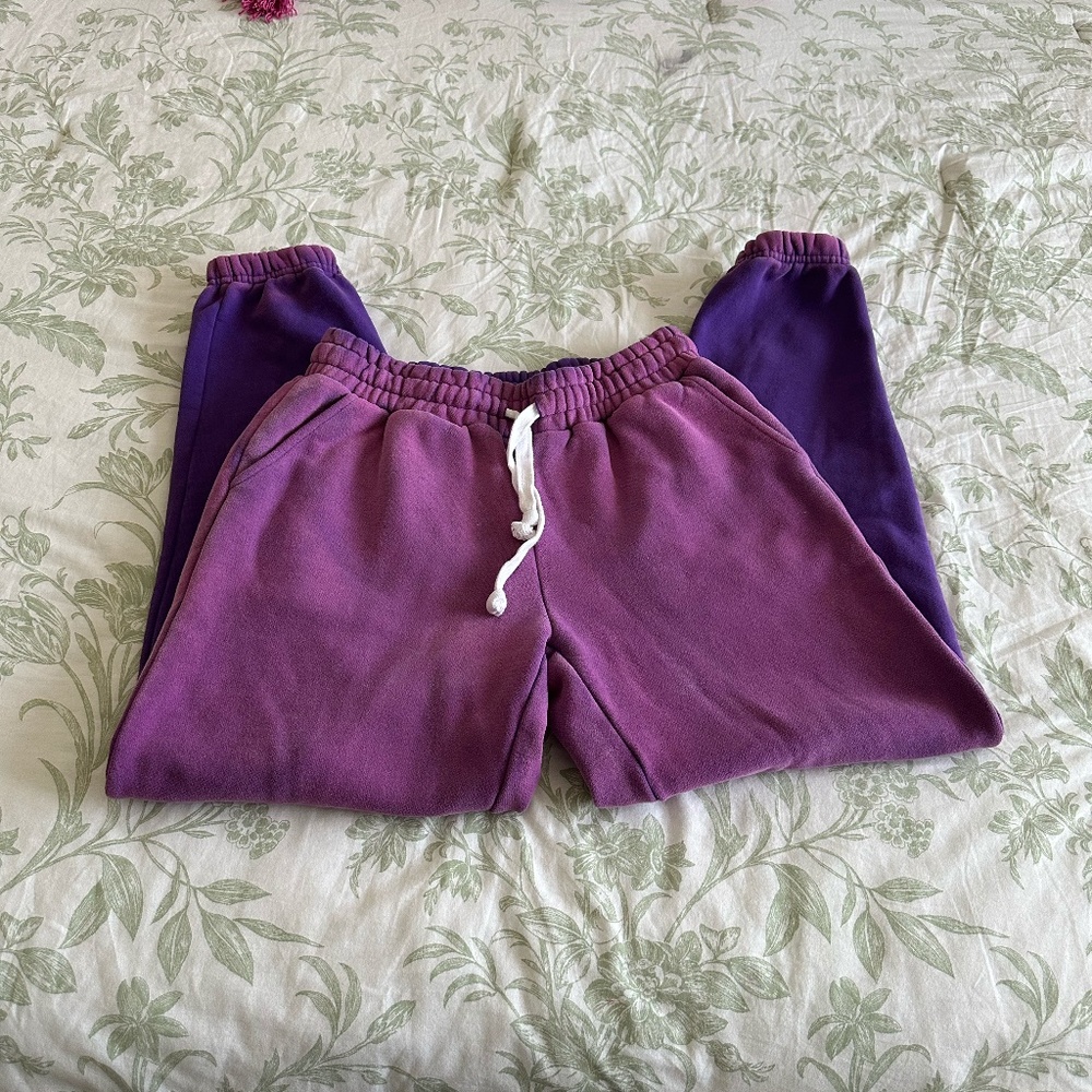 Katie J NYC Junior Girls Purple Joggers Elastic Cuffed Size Small